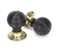 From the Anvil Ebony & Aged Brass Beehive Mortice/Rim Knob Set
