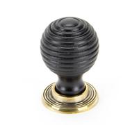 From The Anvil Ebony And Ab Beehive Cabinet Knob 38mm