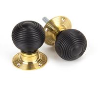 From The Anvil Ebony And Pb Cottage Mortice/rim Knob Set - Small