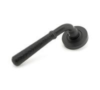 From The Anvil Matt Black Hammered Newbury Lever On Rose Set (Plain)