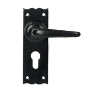 From the Anvil Oak Lever Euro Lock Set - Black