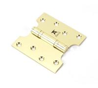 From The Anvil Polished Brass 4 Inch X 2 Inch X 4 Inch Parliament Hinge (Pair) Ss