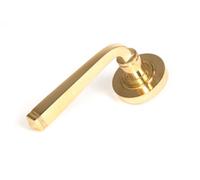 From The Anvil Polished Brass Avon Round Lever On Rose Set (Plain)