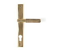 From The Anvil Polished Brass Brompton Slimline Lever Espag. Lock Set
