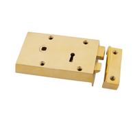 From The Anvil Polished Brass Left Hand Rim Lock - Small