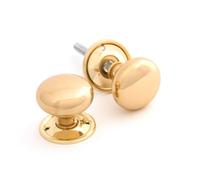From The Anvil Polished Brass Mushroom Mortice/rim Knob Set