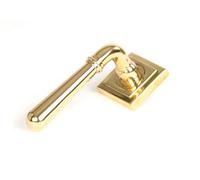 From The Anvil Polished Brass Newbury Lever On Rose Set (Square) - Unsprung