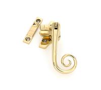 From The Anvil Polished Brass Night-Vent Locking Monkeytail Fastener (Steel Window)