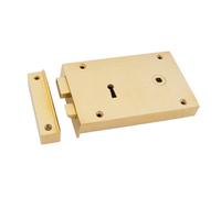 From The Anvil Polished Brass Right Hand Rim Lock - Large