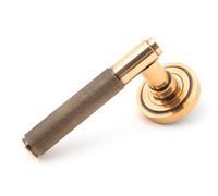 From The Anvil Polished Bronze Brompton Lever On Rose Set (Art Deco)
