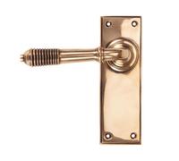 From The Anvil Polished Bronze Reeded Lever Latch Set