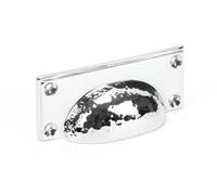 From The Anvil Polished Chrome Hammered Art Deco Drawer Pull