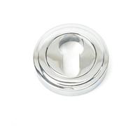 From The Anvil Polished Chrome Round Euro Escutcheon (Art Deco)
