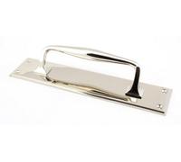 From The Anvil Polished Nickel 300mm Art Deco Pull Handle On Backplate