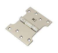 From The Anvil Polished Nickel 4 Inch x 3 Inch x 5 Inch Parliament Hinge (Pair) ss