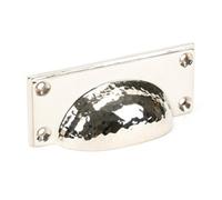From The Anvil Polished Nickel Hammered Art Deco Drawer Pull