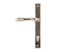 From The Anvil Polished Nickel Reeded Slimline Lever Espag. Lock Set