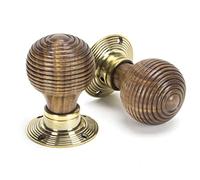 From the Anvil Rosewood & Aged Brass Beehive Mortice/Rim Knob Set