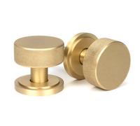 From the Anvil Satin Brass Brompton Mortice/rim Knob Set (Art Deco)