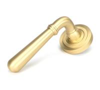 From the Anvil Satin Brass Newbury Lever On Rose Set (Art Deco)