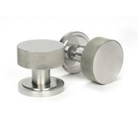 From The Anvil Satin Marine Ss (316) Brompton Mortice/rim Knob Set (Art Deco)