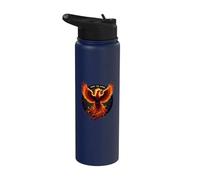 from The Ashes Phoenix Rising Fire Bird Motivational Quote Stainless Steel Insulated Water Bottle