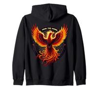 From The Ashes Phoenix Rising Fire Bird Motivational Quote Zip Hoodie