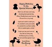 from The Bump Poem Verse 'to My Special Mummy' Baby Peach Birthday Card