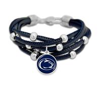 From The Heart Leather College Charm Bracelet for Women - College Game Day Jewelry for Sports Fans, One Size, Leather, no gemstone