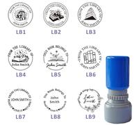 from The Library of | Ex Libris | Mountain Book Stamp | This Book Belongs to Personalized Library Stamp | Custom Library Stamp | Monogram Rubber Self-Inking Stamp (Nature). Refillable.