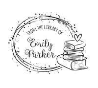 from The Library of Stamp, Custom Library Stamp, Personalized Teacher Stamp, Book Stamp, Stack of Book Design Stamp, self Inking Stamp