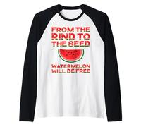from The Rind to The Seed, Watermelon Will Be Free. Humanity Raglan Baseball Tee