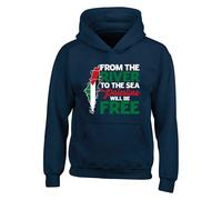 From The River To The Sea Palestine Will Be Free Hoodie - Free Palestine Support Hoodie, Justice For Palestine Freedom Protest Unisex Gift Top(L, Navy)