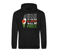 from The River to The Sea Palestine Will Be Free Unisex Black Hoodie Size 3XL