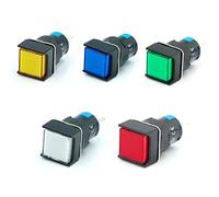 From the very beginning 16mm 1NO 1NC Momentary Push Button Switch White Red Green Yellow Blue Square Button 3 Pin 5 Pack