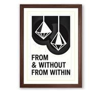 From Within and Without Minimalist Framed Wall Art Print A2 (59.4×42cm) Walnut, Wall Decor for Living Room, Bedroom, Office & Home, Ready to Hang, Art Gift