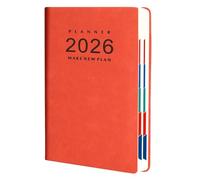 FROMCEO 2026 Daily Journal 360 Pages Lined PU Leather Day Planner Academic with Colorful Monthly Tabs for Scheduling