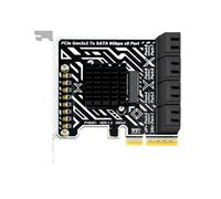 FROMCEO 8-Port PCIe Gen3x2 to SATA3 Expansion Card 6Gbps Per Port, Up to 240TB Total Storage Capacity, Stable Transmission for HDDs/SSDs, Features LED Indicators and Effective Cooling