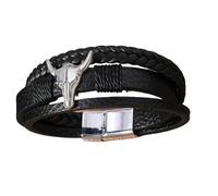 FROMCEO Adjustable PU Leather Chain 3-Layer For Daily Wear Lightweight Comfortable Wristband Fashion Jewelry Retro Leather Wristband