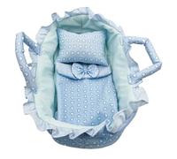 FROMCEO Adorable 35cm Doll Carry Cot with Cozy Bedding Set Pretend Play and Narrative Moments Doll Bassinet