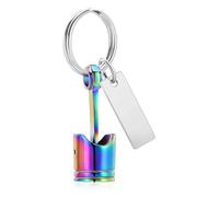 FROMCEO Automotive Engine Design Pet Cremation Keychain Creative Pet Ashes Holder Memorial Metal Jewelry Piston Design Memory Keychain