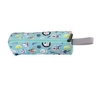 FROMCEO Exquisite Zippered Canvas Pen Bag Lovely Toiletries Storage Bag Cartoon Makeups Boys Girls Students Aduts