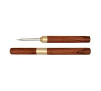 FROMCEO Leather Punching Awl Tool With Wood Handle Protective Lid Leather Punching Awl Tool For Leather Sewing Crafting Project