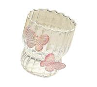FROMCEO Offices Decorative Glass Cup with Unique Butterfly Shape Texture Water Cup Suitable for Practical Application Offices