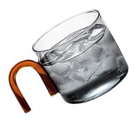 FROMCEO Round Single Glass Coffee Mug 300ml Clear Cup for Cappuccinos Transparency Espresso Drinkware Elegant Glassware High Borosilicate Beverage Cup