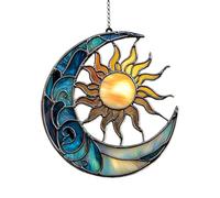 FROMCEO Stained Glass Birds Sunflowers Suncatchers Decors For Window Hanging Artificial Green Plant Decors Women Mom Birds Sunflowers Suncatchers