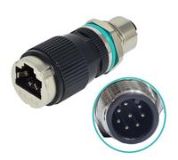 FROMCEO Waterproof 12mm 8Pin a Type to RJ45 Adapter IP68 for Industrial Networking 4Pin D-Code to Cat6 Adapter 10Gb/s Data Transfer Waterproof Coupler