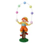 FROMCEO Whimsically Circus Acrobatic Clown Sculpture Resins Colorful Figurine Ornament For Living Space And Playrooms Resins Juggling Ball Sculpture
