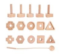 FROMCEO Wooden Educational Screw Nut Toy Set for Toddler Cognition Growth Early Learning and Fine Motor Skill Development Kids Screw Nut Education Toy