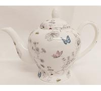 fromeuropewithlove Secret Garden Teapot Fine Bone China 20oz Flowers Butterflies Bees Small Teapot Hand Decorated in UK